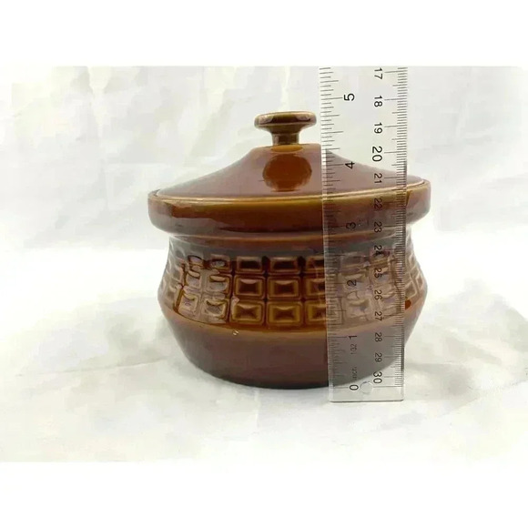 VTG Brown Ceramic Glazed Oven to Table Tureen by Adams Micratex Made in England - Picture 8 of 9
